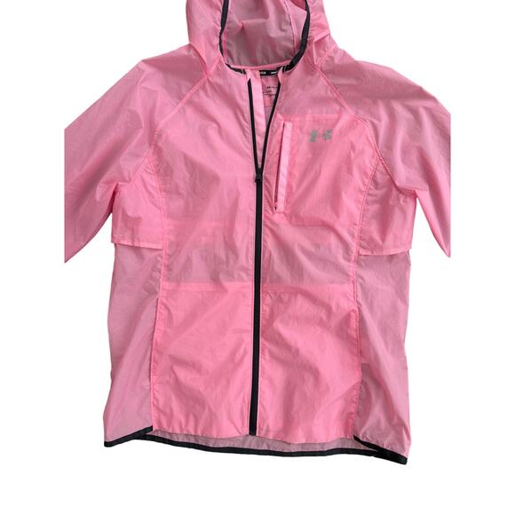 Under Armour womens pink Storm Cold Gear Hooded Running Jacket fitted - Picture 7 of 7